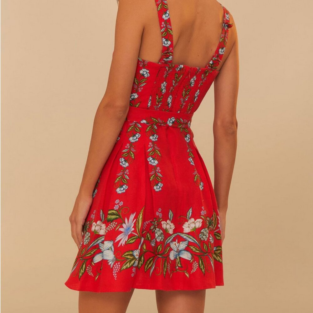 FARM Rio Red Floral Mini Dress - Picture 6 of 13